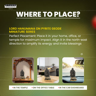Lord Hanumana on Pyrite Geode I Miniature Series