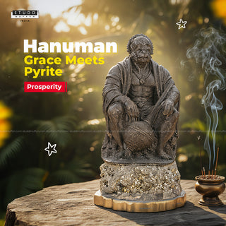 Lord Hanumana on Pyrite Geode I Miniature Series