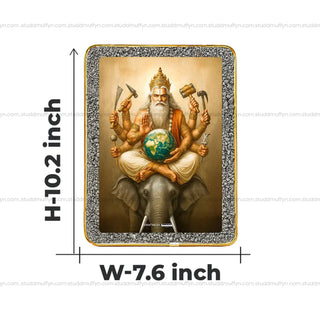 Lord Vishwakarma Pyrite Plate [Rectangle Plate]