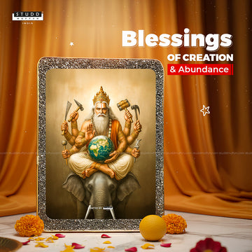 Lord Vishwakarma Pyrite Plate [Rectangle Plate]