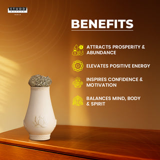 Lotus Wishlist Vase with Pyrite Geode