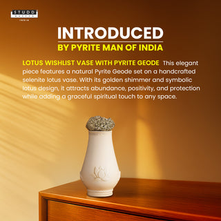 Lotus Wishlist Vase with Pyrite Geode