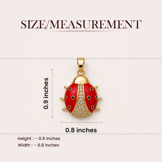 Lucky Ladybug Pendant - 24k Gold Tone Plated [ With Chain ]