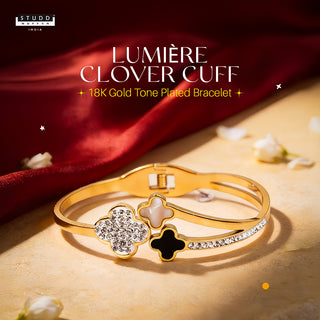 Lumière Clover Cuff - 18K Gold Tone Plated Bracelet