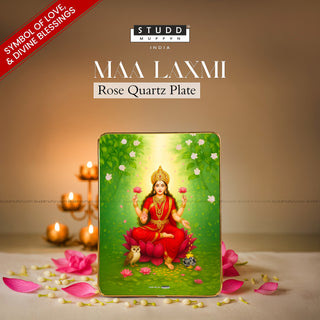 Maa Laxmi Rose Quartz Plate [Rectangle shape]