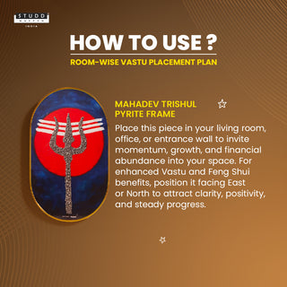 Mahadev Trishul Pyrite Frame [ Capsule Shape ]