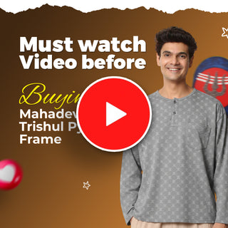 Mahadev Trishul Pyrite Frame [ Capsule Shape ]