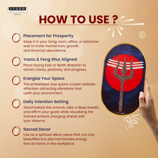 Mahadev Trishul Pyrite Frame [ Capsule Shape ]