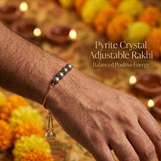 Pyrite Crystal Adjustable Rakhi