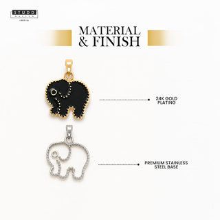 Mini Elephant Pendant - 24k Gold Plated [ With Chain ]