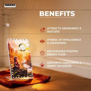 Monkey Pyrite Crystal Table Clock