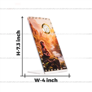 Monkey Pyrite Crystal Table Clock