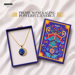 Moon of Transformation Crystal Pendant - 24K Gold Plated [ With Velore Snake Chain]