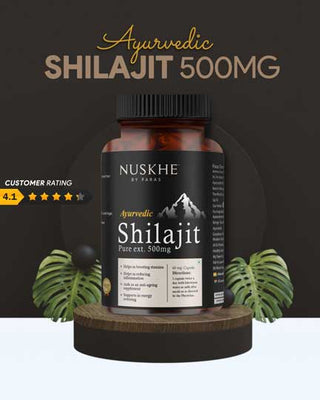 Nuskhe by Paras Ayurvedic Shilajit Pure Ext. 500mg for Men and Women -60 Veg Capsules