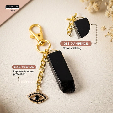 Obsidian Bar + Black Eye Keychain