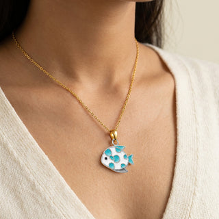 Ocean Fish Pendant - 24K Gold Tone