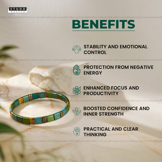 Olive Hematite Square Pyramid Sleek Bracelet