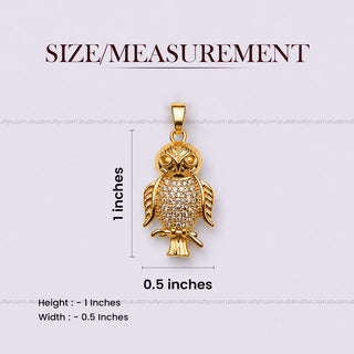 The Protection OWL pendant - 24k Gold Tone Plated [ With Chain ]