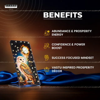 Owl Pyrite Crystal Table Clock