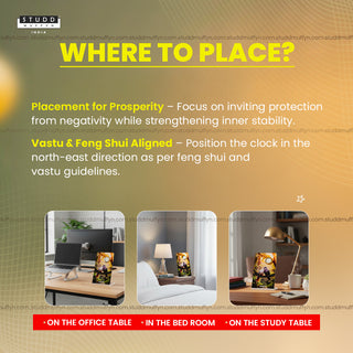 Pair of Pigeons Tourmaline Crystal Table Clock