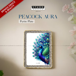 Peacock Aura Pyrite Plate [Rectangle Plate]