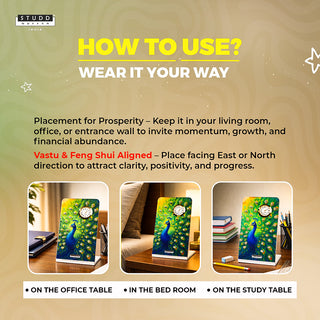 Peacock Pyrite Crystal Table Clock