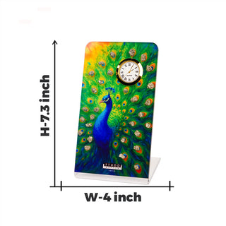 Peacock Pyrite Crystal Table Clock