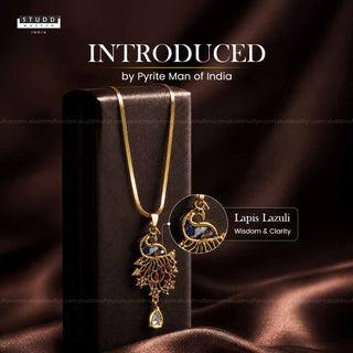 Peacock of Prosperity Crystal Pendant - 24k Gold Tone Plated [ With Chain ]
