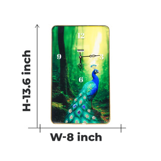 Peacock Pyrite–Lapis Crystal Clock