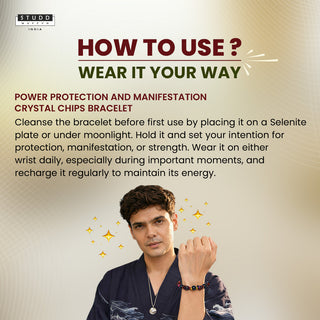 Power Protection and Manifestation Crystal Chips Bracelet