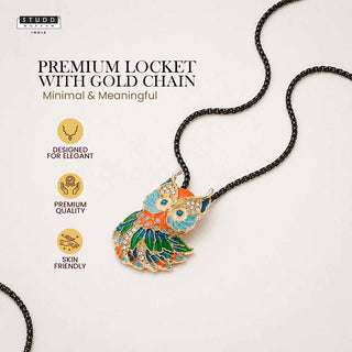Prism Guardian Owl Pendant – 24K Gold Tone Plated [With Chain]