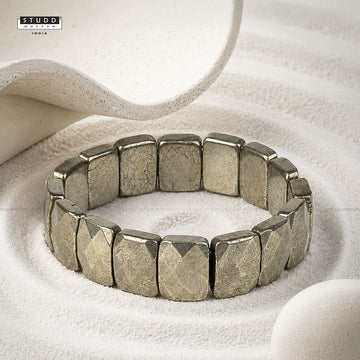 Pyramid pyrite bracelet