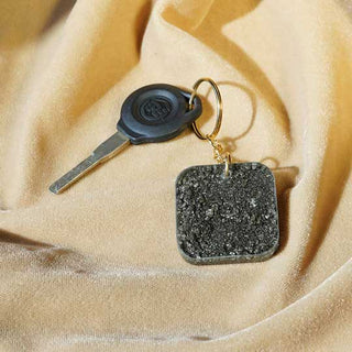 AGATE AND PYRITE KEYRING SET