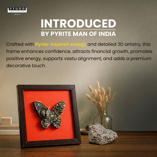 Pyrite 3D Angel-Butterfly Wall Art [Complementary Wooden Frame]