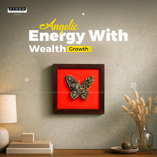 Pyrite 3D Angel-Butterfly Wall Art [Complementary Wooden Frame]