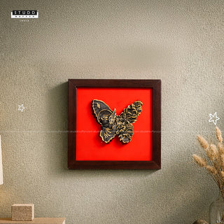 Pyrite 3D Angel-Butterfly Wall Art [Complementary Wooden Frame]