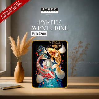 Pyrite Aventurine Fish Duo Plate [ Rectangle Plate ]