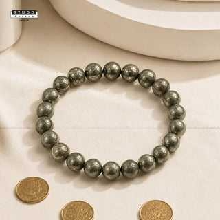 PYRITE AND KARUNGALI BRACELET