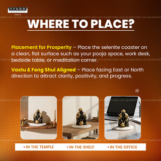 Pyrite Hanuman Ji on Selenite Coaster