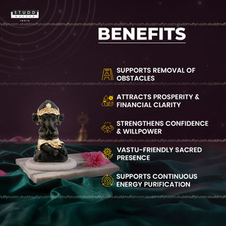 Pyrite Lord Ganesha on Selenite Coaster I Miniature Series