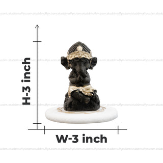 Pyrite Lord Ganesha on Selenite Coaster I Miniature Series