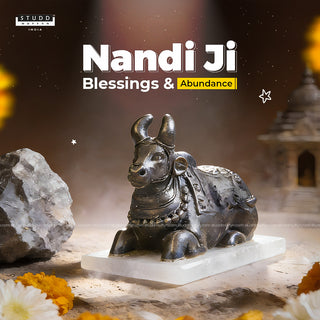 Pyrite Nandi Ji on Selenite Base
