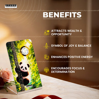 Pyrite Panda Table Clock