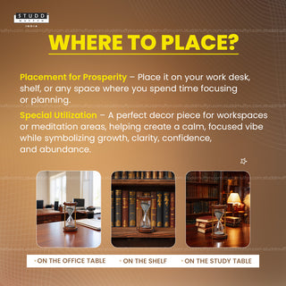 Pyrite Prosperity Flow Hourglass – Luxe Wood & Brass (4 Inch)