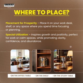 Pyrite Prosperity Flow Hourglass – Luxe Wood & Brass (6 Inch)