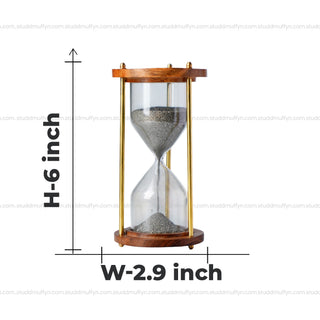 Pyrite Prosperity Flow Hourglass – Luxe Wood & Brass (6 Inch)