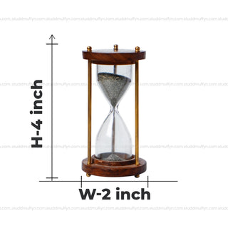 Pyrite Prosperity Flow Hourglass – Luxe Wood & Brass (4 Inch)