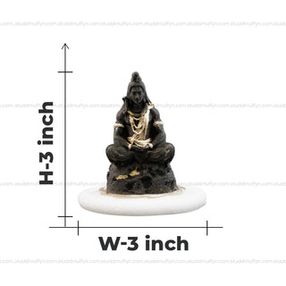 Pyrite Shiv Ji on Selenite Coaster I Miniature Series