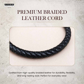 Pyrite Stretchable Leather Bracelet