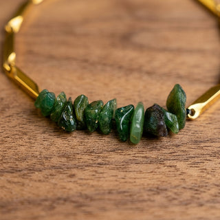 Alchemy Green Aventurine Crystal Rice Chain Bracelet — 24K Gold Tone